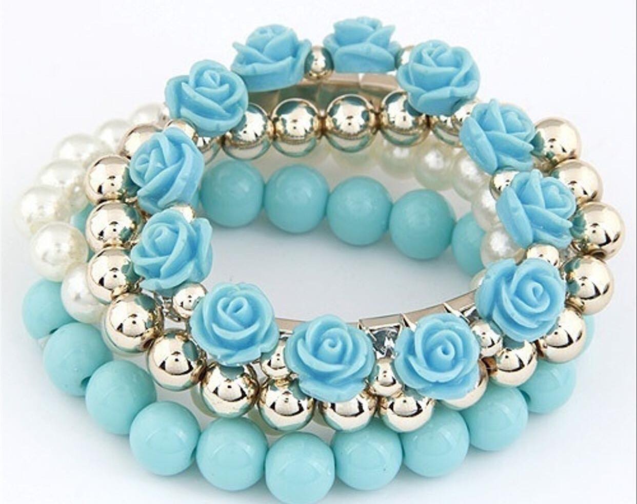Blooming Quad Stacked Bracelets