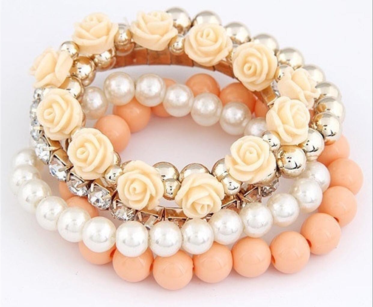 Blooming Quad Stacked  Bracelets
