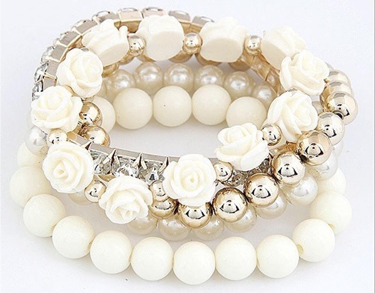 Blooming Quad Stacked  Bracelets