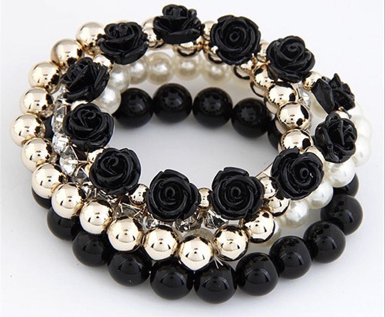 Blooming Quad Stacked  Bracelets